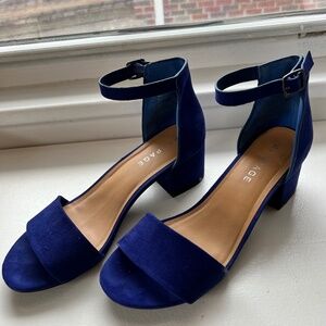 Cobalt Blue Ankle Strap Heels - Size 9